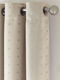 Luxury Living Adi Lined Ring Top Eyelet Curtains in Cream - Size: 168 cm width x 137 cm drop - thumbnail 2