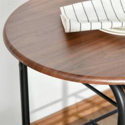 VOGREX Breakfast bar table & 2 chairs. 3 piece dining set with shelf in Brown - thumbnail 3