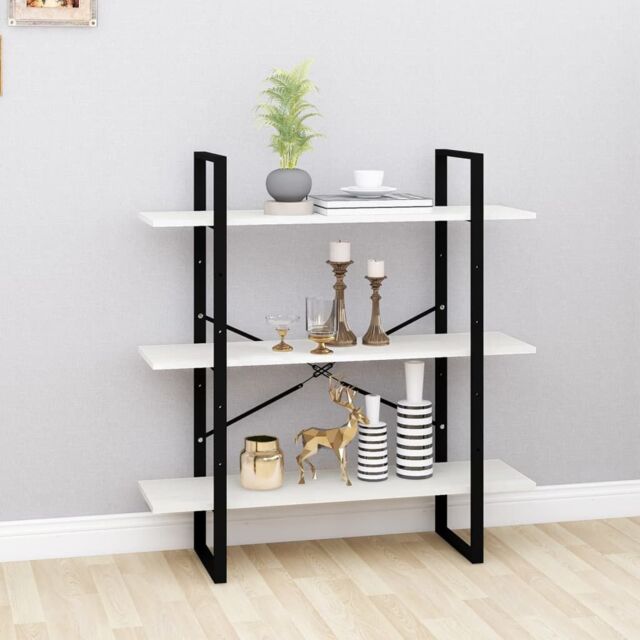 Berkfield Home 3-Tier Book Cabinet White 100x30x105 cm Solid Pine Wood - Size: 100 x 30 x 105 cm - image 1