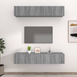 Berkfield Home TV Cabinets 4 pcs Grey Sonoma 80x30x30 cm Engineered Wood - Size: 80 x 30 x 30 cm - thumbnail 2