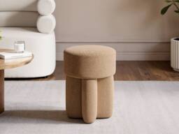 Solace+Co Astrid Fabric Pouffe in Brown - thumbnail 2