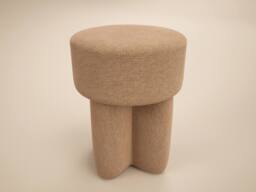 Solace+Co Astrid Fabric Pouffe in Brown - thumbnail 4