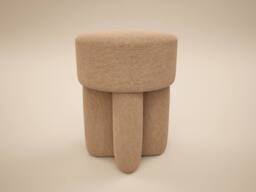 Solace+Co Astrid Fabric Pouffe in Brown - thumbnail 3