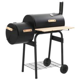 Berkfield Home Classic Charcoal BBQ Offset Smoker in Black - thumbnail 1