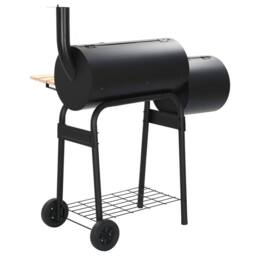 Berkfield Home Classic Charcoal BBQ Offset Smoker in Black - thumbnail 4
