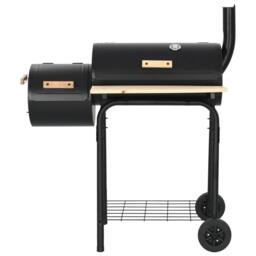 Berkfield Home Classic Charcoal BBQ Offset Smoker in Black - thumbnail 2