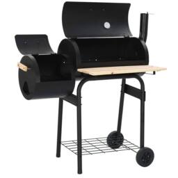 Berkfield Home Classic Charcoal BBQ Offset Smoker in Black - thumbnail 5
