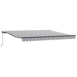 Berkfield Home Manual Retractable Awning Anthracite & White 400x300 cm in Black - thumbnail 3