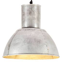 Berkfield Home Hanging Lamp 25 W Silver Round 28.5 cm E27 - thumbnail 1