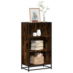 Berkfield Home Book Cabinet Smoked Oak 60x35x107.5 cm Engineered Wood in Brown - thumbnail 1