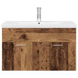 Berkfield Home Sink Cabinet with Built-in Basin & Faucet Old Wood in Brown - thumbnail 6