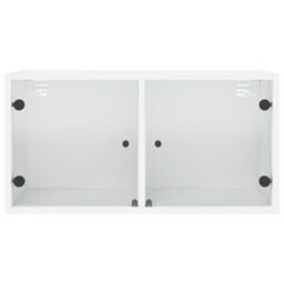 Berkfield Home Wall Cabinet with Glass Doors White 68.5x37x35 cm - thumbnail 6