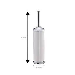 Showerdrape Opera 2 Piece Bathroom Accessory Set Toilet Roll Holder & Toilet Brush in White - thumbnail 5