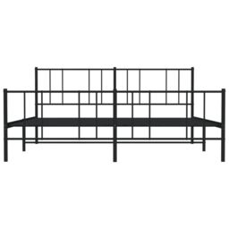 Berkfield Home Metal Bed Frame with Headboard & Footboard Black 180x200 cm Super King - thumbnail 6