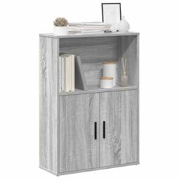 Berkfield Home Durable Bookcase Grey Sonoma 60x24x85 cm Engineered Wood - Size: 60 x 24 x 85 cm - thumbnail 2