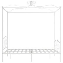 Berkfield Home Canopy Bed Frame White Metal 180x200 cm Super King - thumbnail 4