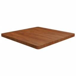 Berkfield Home Square Table Top Dark Brown 80x80x4cm Treated Solid Wood Oak - Size: 80 x 80 x 4 cm - thumbnail 2