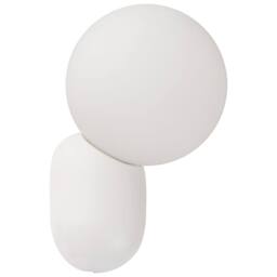 Wyld and Coco 2-Pack White Resin Opaque Glass Globe Wall Lamps Vintage Style - thumbnail 4