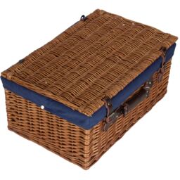 Red Hamper Wicker 56cm Double Steamed Picnic Hamper Basket with Cotton Lining in Blue - thumbnail 3
