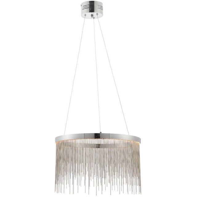 Loops LED Ceiling Pendant Light 30W Warm White CHROME & Silver Chain Luxury Lamp - image 1