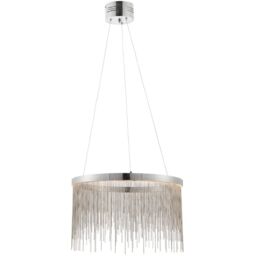 Loops LED Ceiling Pendant Light 30W Warm White CHROME & Silver Chain Luxury Lamp - thumbnail 1