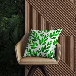 Warren Reed - Designer Watercolor Abstract Leaves Outdoor Cushion in Green - Size: 45 cm x 45 cm - thumbnail 2