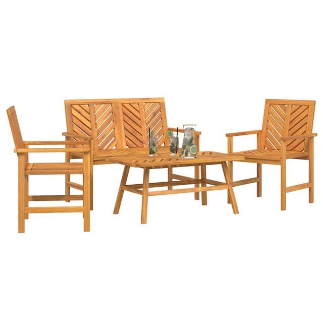 Berkfield Home Modern 4 Piece Garden Lounge Set Solid Wood Acacia in Brown - image 1