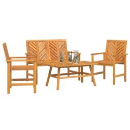 Berkfield Home Modern 4 Piece Garden Lounge Set Solid Wood Acacia in Brown - thumbnail 1