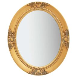 Berkfield Home Wall Mirror Baroque Style 50x60 cm Gold - thumbnail 1