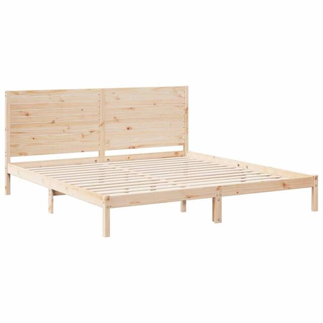 Berkfield Home Decorative Extra Long Bed Frame without Mattress 180x210 cm Solid Wood in Light Brown - image 1