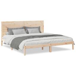 Berkfield Home Decorative Extra Long Bed Frame without Mattress 180x210 cm Solid Wood in Light Brown - thumbnail 3