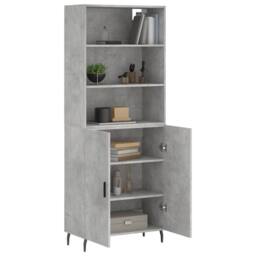 Berkfield Home Highboard Concrete Grey 69.5x34x180 cm Engineered Wood - thumbnail 3