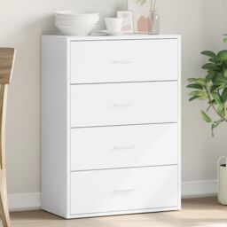Berkfield Home Sideboard White 60x31x84 cm Engineered Wood - Size: 60 x 31 x 84 cm - thumbnail 1