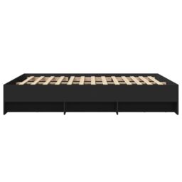 Berkfield Home Bed Frame without Mattress Black 150x200 cm King Size Engineered Wood - thumbnail 6