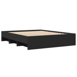 Berkfield Home Bed Frame without Mattress Black 150x200 cm King Size Engineered Wood - thumbnail 4