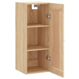 Berkfield Home Wall Mounted Cabinet Sonoma Oak 34.5x34x90 cm Engineered Wood in Light Tan - thumbnail 6