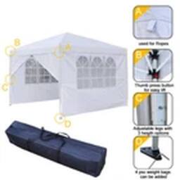 EONLION Waterproof Pop Up Gazebo Marquee Garden Awning Party Tent in White - thumbnail 3