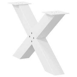 Berkfield Home Coffee Table Legs X-Shaped 2 pcs White 70x(42-43) cm Steel - thumbnail 4