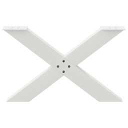 Berkfield Home Coffee Table Legs X-Shaped 2 pcs White 70x(42-43) cm Steel - thumbnail 5