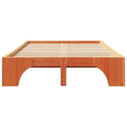 Berkfield Home Traditional Wood Bed Frame Wax brown Solid wood 140 x 190 cm Durable - thumbnail 5