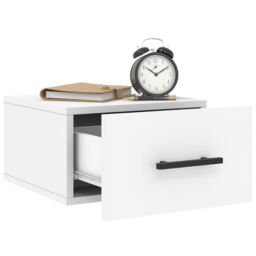 Berkfield Home Wall-mounted Bedside Cabinet White 35x35x20 cm - Size: 35 x 35 x 20 cm - thumbnail 4