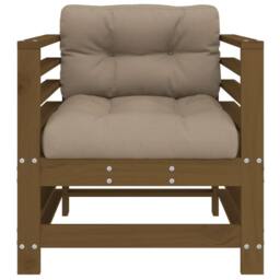 Berkfield Home Beautiful Garden Chairs with Cushions 2 pcs Honey Brown Solid Woo - thumbnail 4