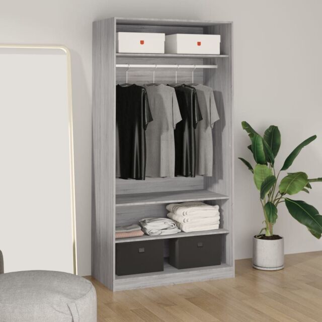 Berkfield Home Wardrobe Grey Sonoma 100x50x200 cm Engineered Wood - Size: 100 x 50 x 200 cm - image 1