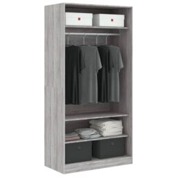 Berkfield Home Wardrobe Grey Sonoma 100x50x200 cm Engineered Wood - Size: 100 x 50 x 200 cm - thumbnail 4