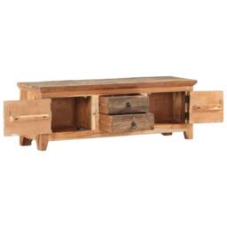 Berkfield Home TV Cabinet 120x30x40 cm Solid Acacia Wood & Reclaimed Wood in Brown - Size: 120 x 30 x 40 cm - thumbnail 1
