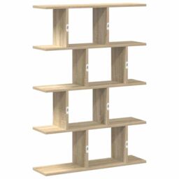 Berkfield Home Wall Cube Shelf 12 Compartments Sonoma Oak Engineered Wood in Brown - thumbnail 6