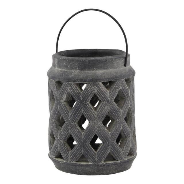 Hill Interiors Amalfi Lattice Lantern in Grey - image 1