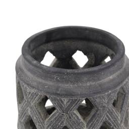 Hill Interiors Amalfi Lattice Lantern in Grey - thumbnail 3
