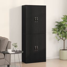 Berkfield Home Cabinets 2 pcs Black Oak 69, 5x34x180 cm Engineered Wood - Size: 5 x 34 x 180 cm - thumbnail 1