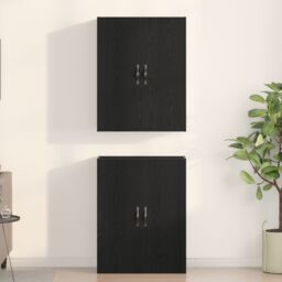 Berkfield Home Cabinets 2 pcs Black Oak 69, 5x34x180 cm Engineered Wood - Size: 5 x 34 x 180 cm - thumbnail 3
